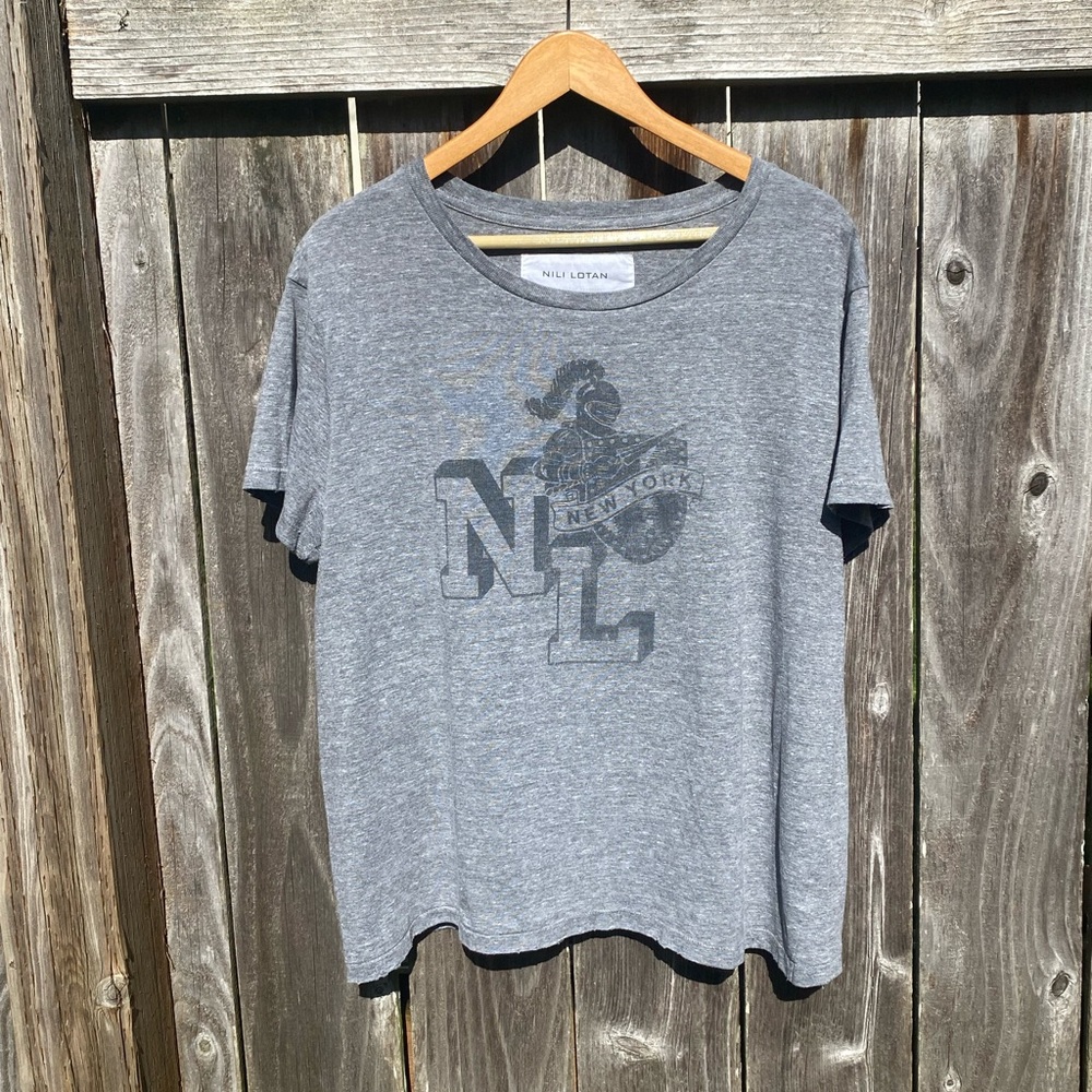 Nili Lotan Gray Short Sleeve Tee
